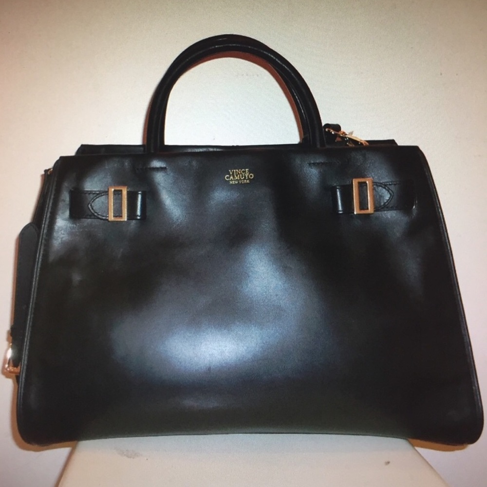 Vince Camuto Black Leather Satchel